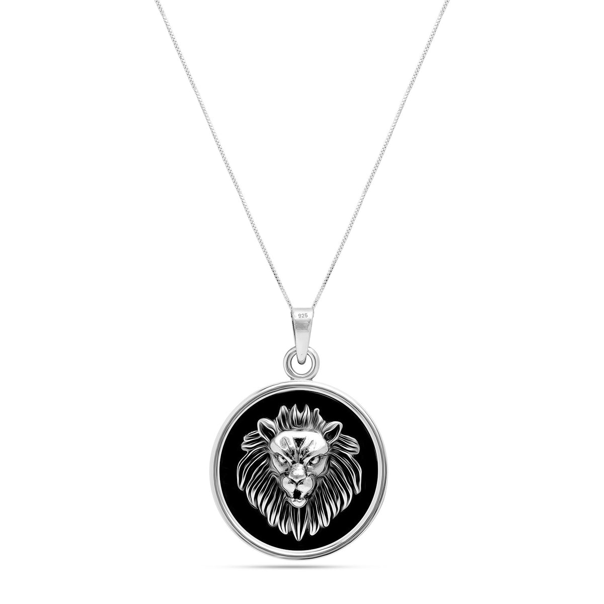 Silver lion on sale pendant necklace