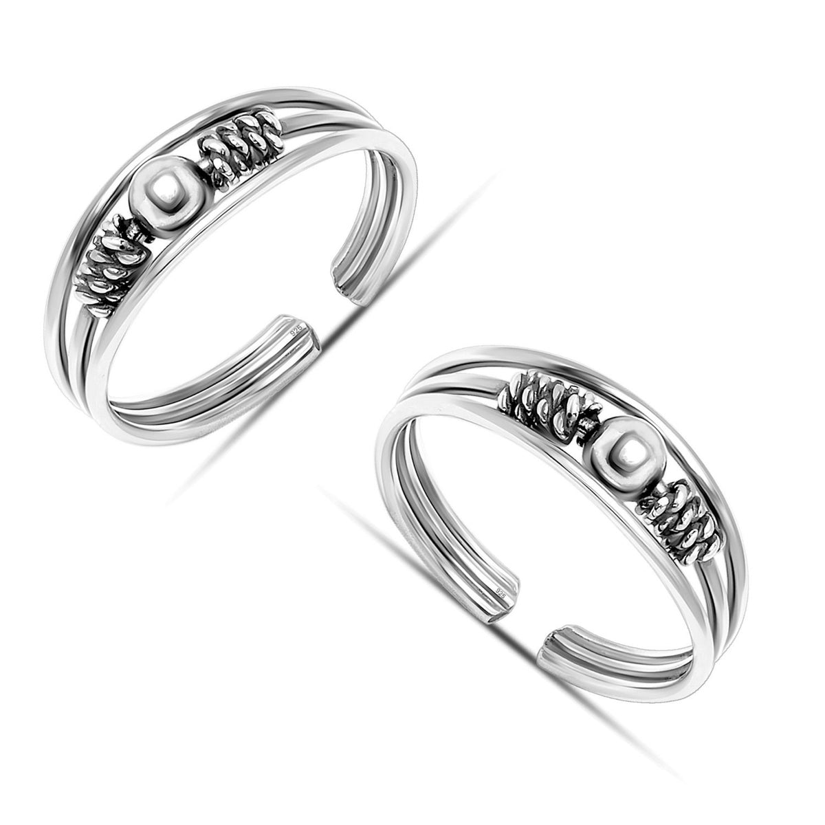 Buy 925 Sterling Silver Oxidized Fancy Toe Rings for Women