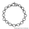 925 Sterling Silver Textured Round Link Chain Bracelet for Men and Boys