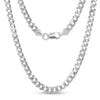 925 Sterling Silver Italian Diamond-Cut Cuban Link Curb Chain Necklace for Boys and Men 8MM