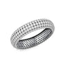 925 Sterling Silver Rhodium Plated CZ 5 Layer Engagement Eternity Wedding Band Finger Ring for Men and Women