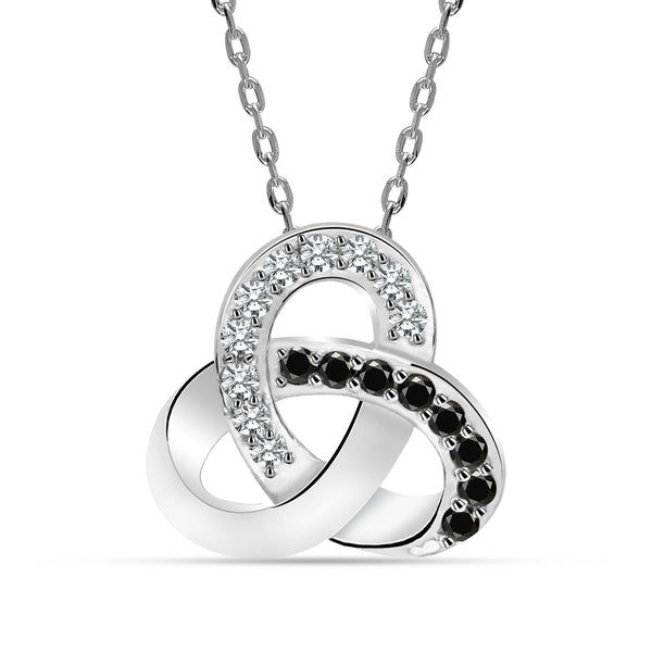 925 Sterling Silver Zirconia Infinity Celtic Knot Pendant Necklace for Women