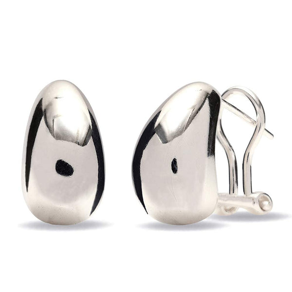 925 Sterling Silver Omega Clip Earrings for Women 16 MM