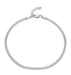 925 Sterling Silver Bismarck Chain Adjustable Ankle for Women 1PC