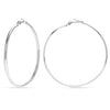 925 Sterling Silver Extra Large Clutchless Paddle Back Hoop Earrings for Women