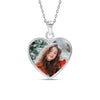 925 Sterling Silver Personalised Photo Double Sided Picture Heart Shape Transparent Resin Pendant Necklace for Teen Women