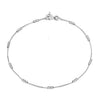 925 Sterling Silver Ball Bead Station Link Venetian Chain Anklets for Women 1 Pc