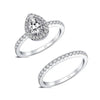 925 Sterling Silver Bridal Sets Zirconia Engagements Wedding Bands Finger Ring for Women