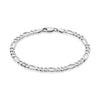 925 Sterling Silver Italian Diamond-Cut Figaro Link Chain Bracelet for Men and Women 4mm