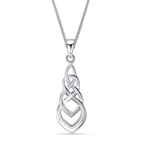 925 Sterling Silver Infinite Celtic Woven Love Knotwork Pendant Necklace for Women