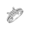 925 Sterling Silver Zirconia Barbed Wired Stacking Engagement Eternity Wedding Band Finger Ring for Women