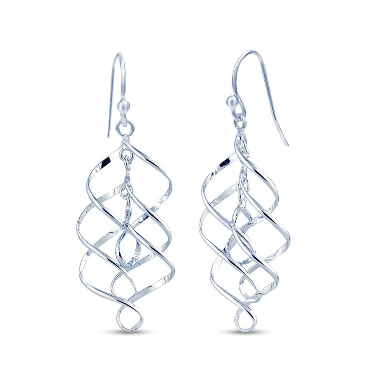 925 Sterling Silver Infinity Knot Twist French-Wire Drop Dangle Earring for Women