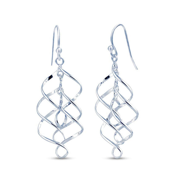 925 Sterling Silver Infinity Knot Twist French-Wire Drop Dangle Earring for Women