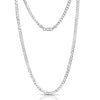 925 Sterling Silver Italian Flat Diamond-Cut Cuban Link Chain Necklace for Men and Women 0.35CM