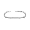 925 Sterling Silver Cable Chain Bar ID Bracelet for Men and Boy