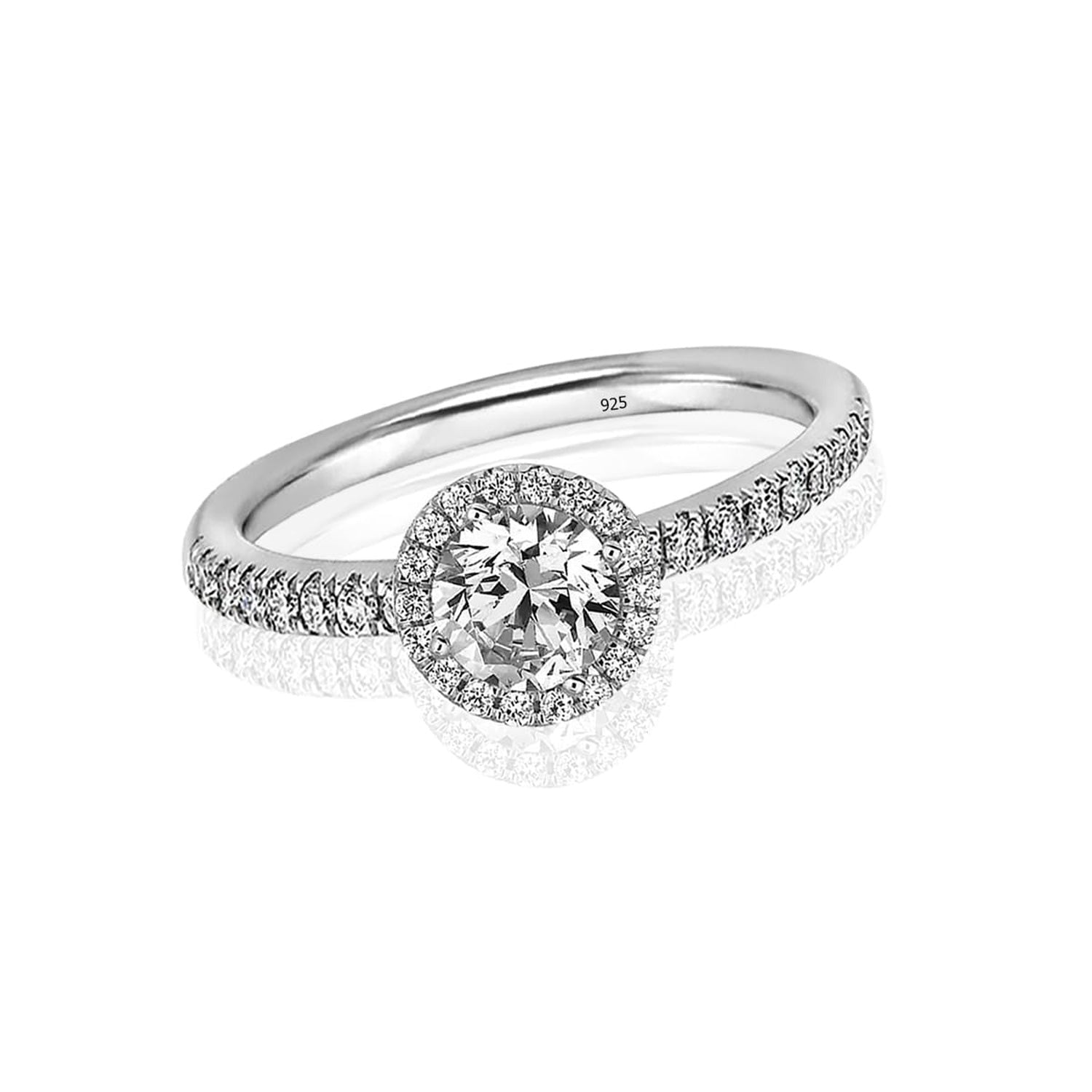 925 Sterling Silver Round Cushion Cut Zirconia Engagement Wedding Bands Finger Ring for Women