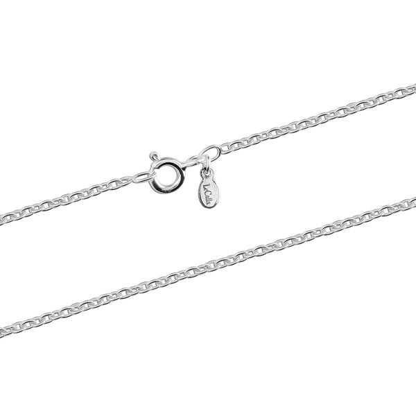 925 Sterling Silver Italian Cable Chain Necklace for Women 0.15CM