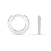 925 Sterling Silver Cubic-Zirconia Small Mini Chunky Huggie Cuff Hoop Earrings for Men and Women