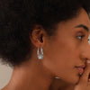 925 Sterling Silver Oval Filigree Click-Top Hoop Earrings for Women