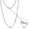 925 Sterling Silver Italian Flat Diamond-Cut Cuban Link Chain Necklace for Men and Women 0.35CM