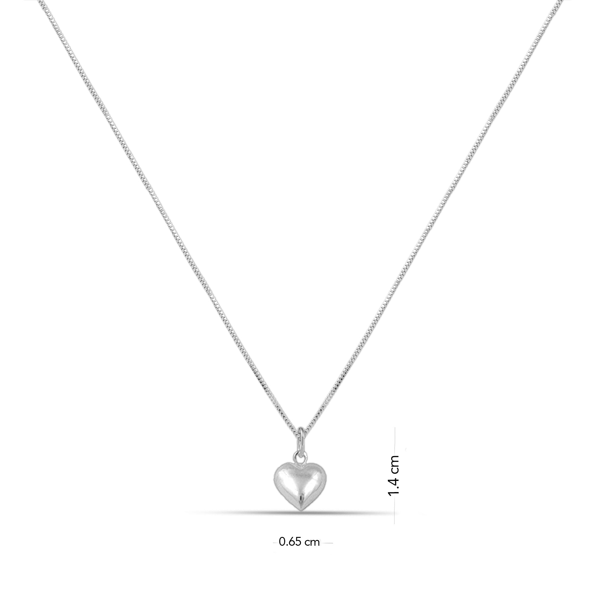 925 Sterling Silver Heart Shaped Pendant Necklace for Teen Women