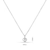 925 Sterling Silver Heart Shaped Pendant Necklace for Teen Women