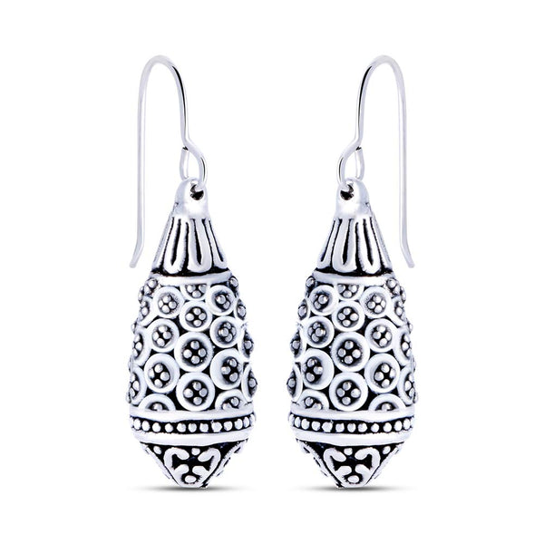 925 Sterling Silver Antique Filigree Drop Dangle Earrings for Women