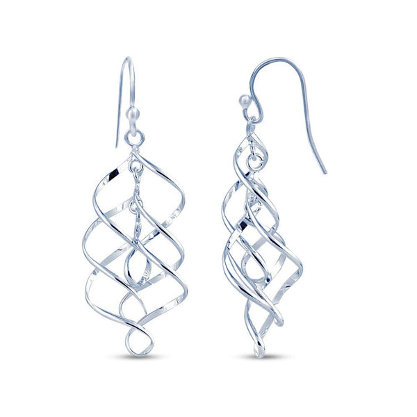 925 Sterling Silver Infinity Knot Twist French-Wire Drop Dangle Earring for Women