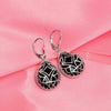 925 Sterling Silver Black Onyx Overlay Pear-Shaped Caged Leverback Drop Dangle Earrings for Women