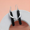 925 Sterling Silve Black Onyx Teardrop Spiral Drop Dangle Earrings for Women