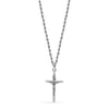 925 Sterling Silver Rhodium Plated Italian Cross Crucifix Rope Chain Pendants Necklace  for Men and Women