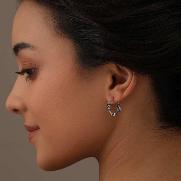 925 Sterling Silver Click Top Hoop Earrings for Teen Women