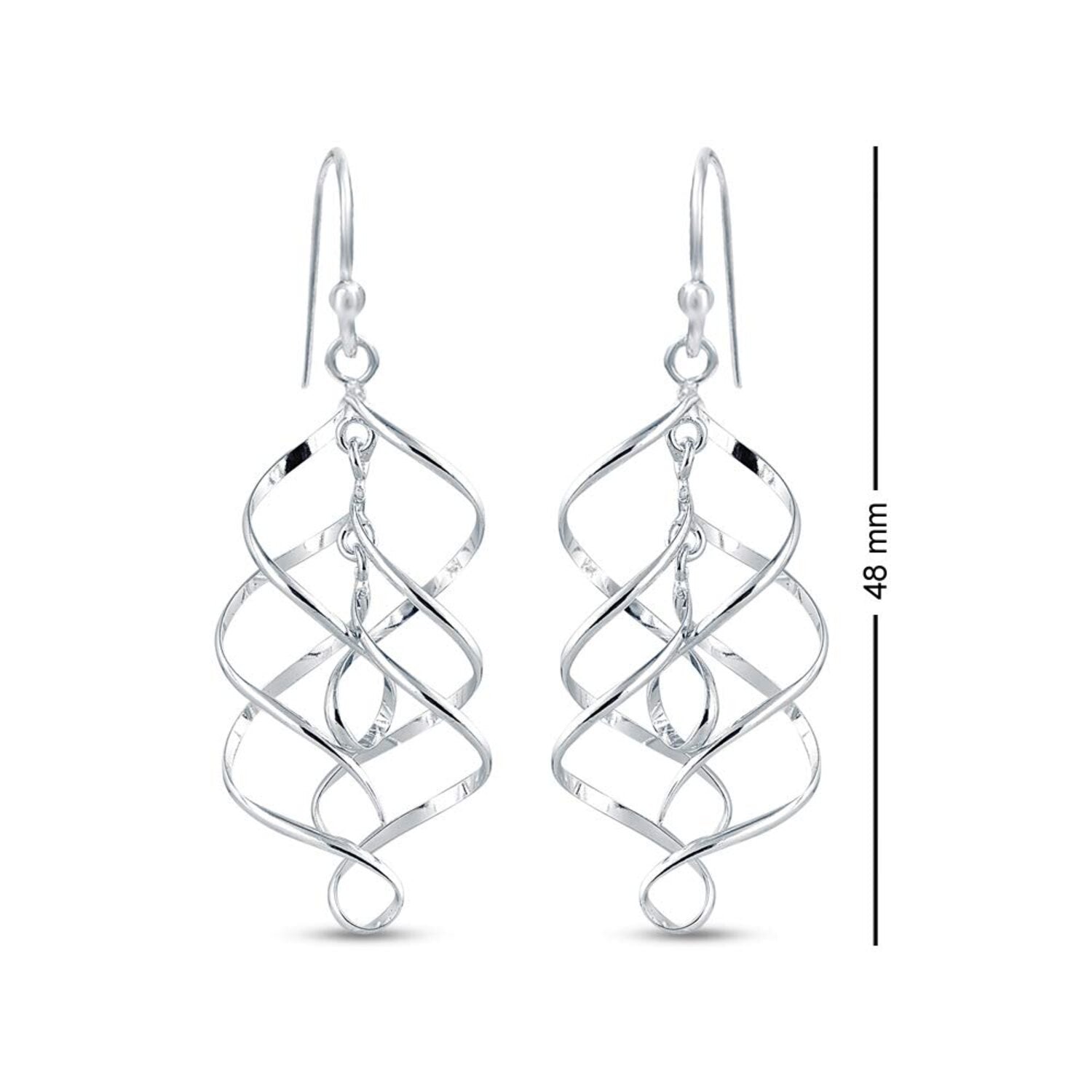 925 Sterling Silver Infinity Knot Twist French-Wire Drop Dangle Earring for Women