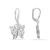 925 Sterling Silver Filigree Heart and Butterfly Floral Design Diamond-Cut Lightweight Leverback Drop Dangle Earrings for Women