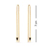 925 Sterling Silve 14K Gold-Plated Threader Tassel Chain Black Triangle Drop Dangle Earrings for Women