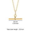 925 Sterling Silver 14K Gold-Plated Cubic Zirconia T-Bar Curb Chain Pendant Necklace for Women