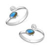 925 Sterling Silver Grey Blue Labradorite Stone Elegant and Comfortable Toe Ring for Women