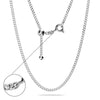 925 Sterling Silver Italian Adjustable Curb Chain Necklace for Women 61 CM