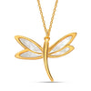 925 Sterling Silver 14K Gold-Plated Cute Mother Of Pearl Butterfly Pendant Necklace for Women