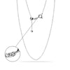 925 Sterling Silver Italian Adjustable Cable Chain Necklace for Women 61 CM