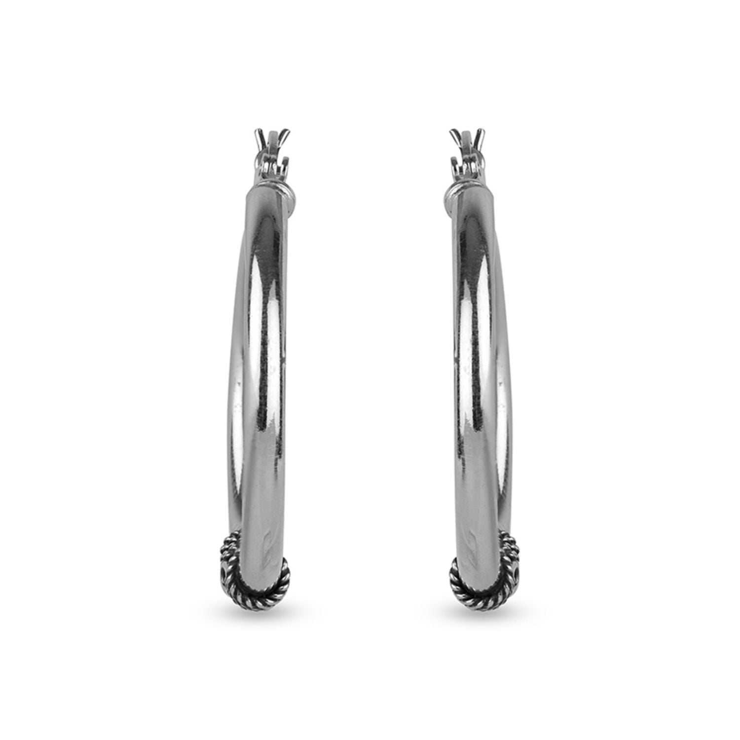 925 Sterling Silver Click Top Hoop Earrings for Teen Women