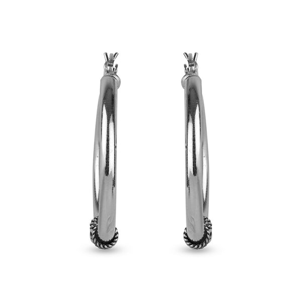 925 Sterling Silver Click Top Hoop Earrings for Teen Women