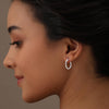 925 Sterling Silver Diamond-Cut Textured Click-Top Hoop Earrings for Women