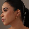 925 Sterling Silver T-Bar Dangle Pendant Half Hoop Earrings For Women