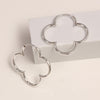 925 Sterling Silver Flower Endless Clover Hoop Earrings for Women Teen