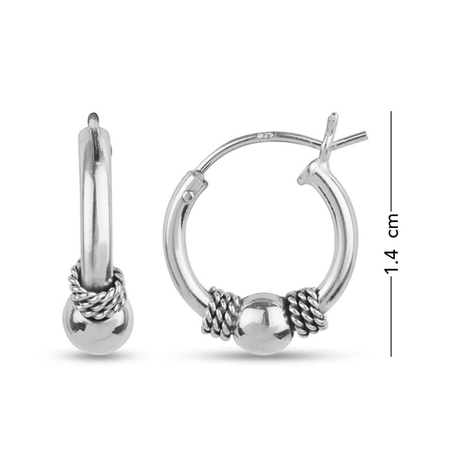 925 Sterling Silver ClickTop Hoop Earrings for Kids Girl