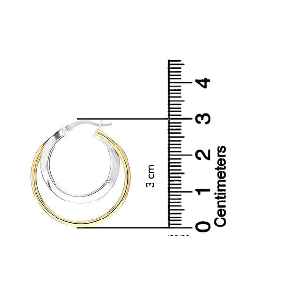 925 Sterling Silver Double Circle ClickTop Hoop Earrings for Women