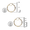 925 Sterling Silver Two-Tone Light-Weight Italian Design Hoop Earrings for Women