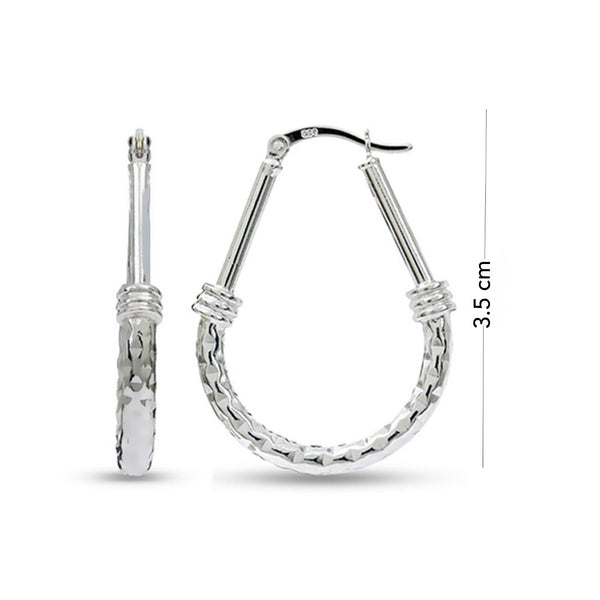 925 Sterling Silver Italian Design Hoop Earrings for Women