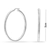 925 Sterling Silver Large Hoop Earrings for Women Diamond-Cut Classic Italian Design Earring Hoops for Women 50MM